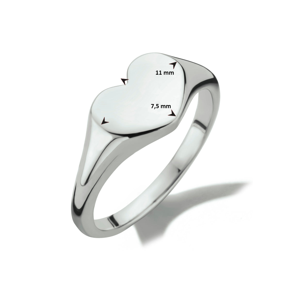 Graveerring hart zilver gerhodineerd