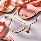 Collier parel 3,8 mm 41 cm met groot springslot zilver gerhodineerd