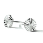 Oorknoppen rondje gediamanteerd zilver gerhodineerd