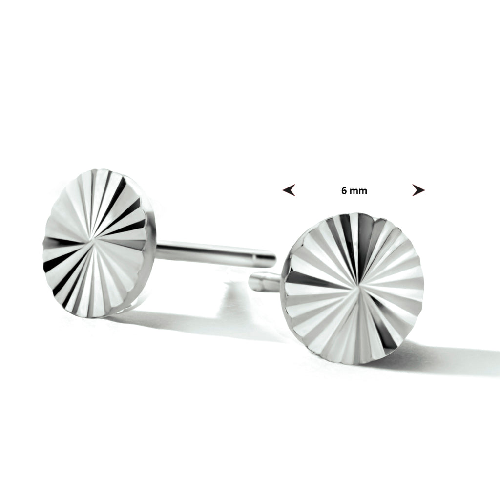 Oorknoppen rondje gediamanteerd zilver gerhodineerd