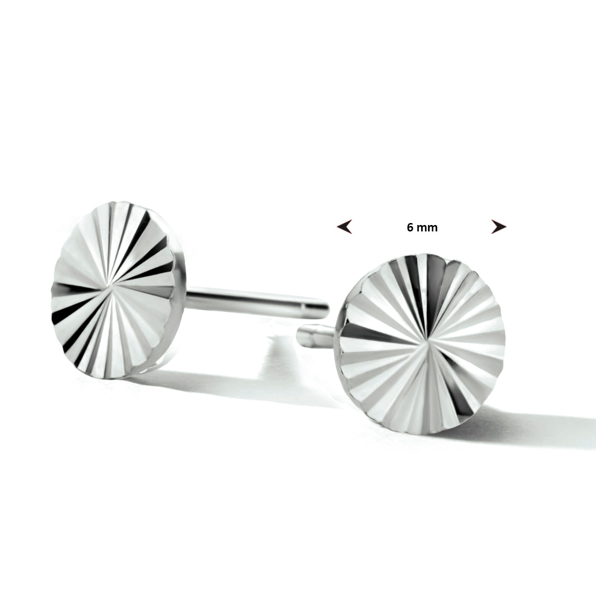 Oorknoppen rondje gediamanteerd zilver gerhodineerd