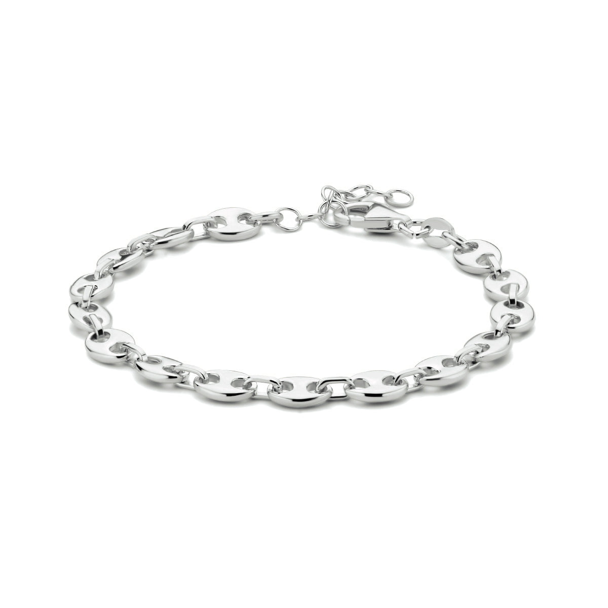 Armband 5,8 mm 16 + 3 cm zilver gerhodineerd