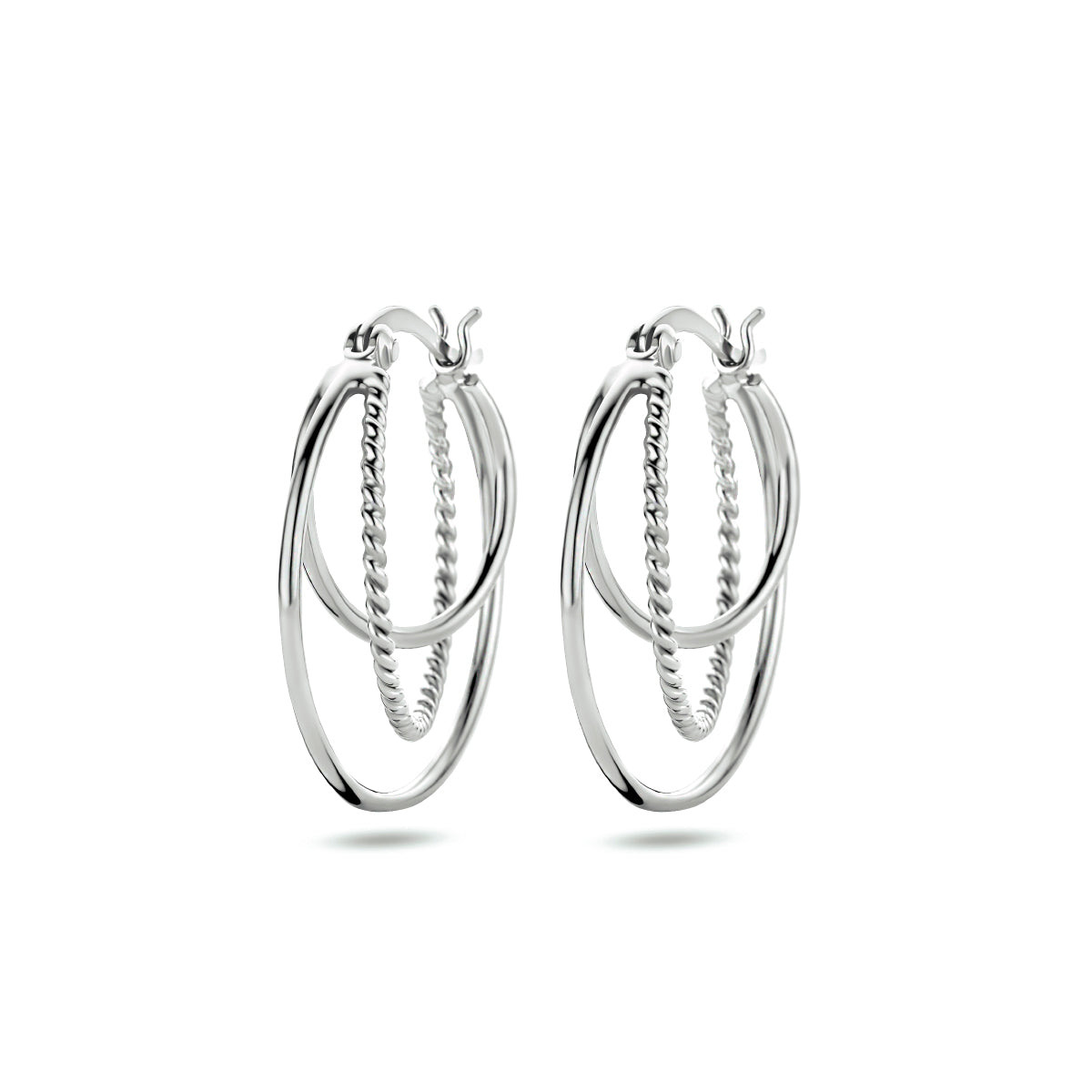 Oorringen zilver gerhodineerd