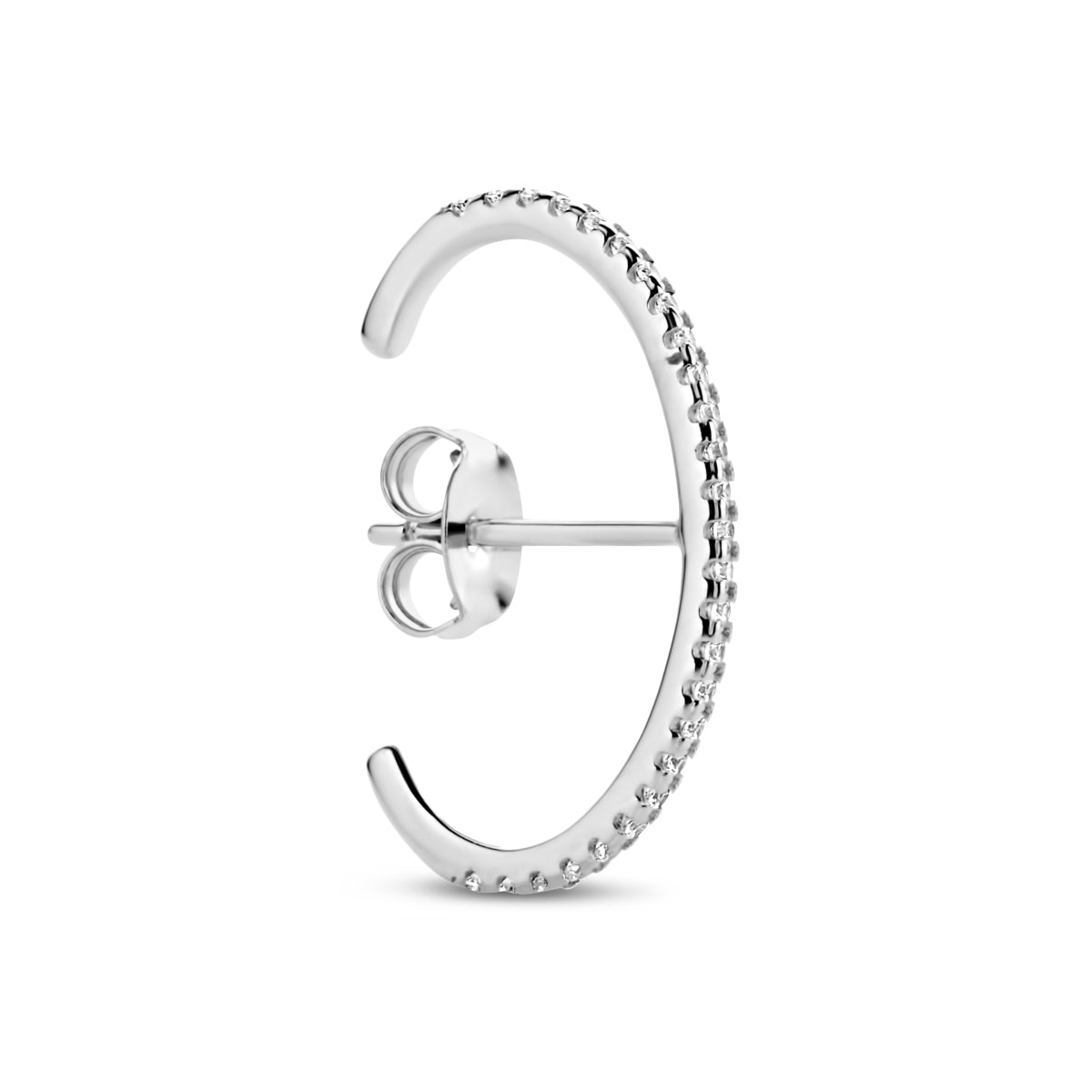 Oorsteker zirkonia zilver gerhodineerd