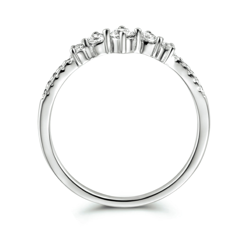 Ring zirkonia zilver gerhodineerd