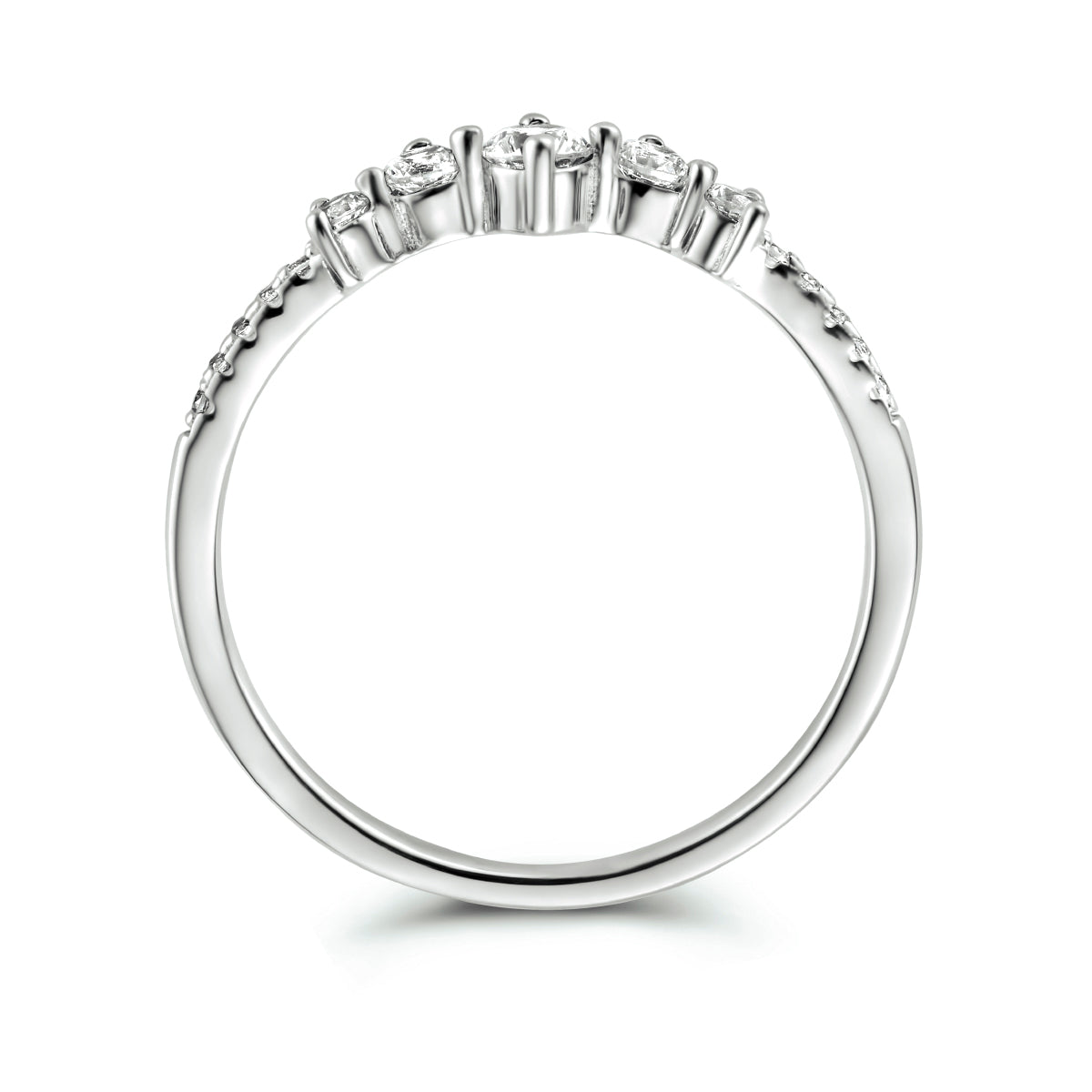 Ring zirkonia zilver gerhodineerd