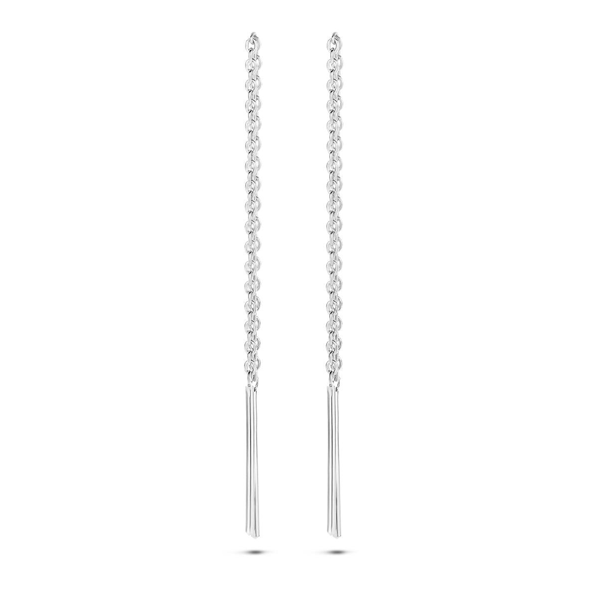 Doortrekoorbellen balkje zilver gerhodineerd