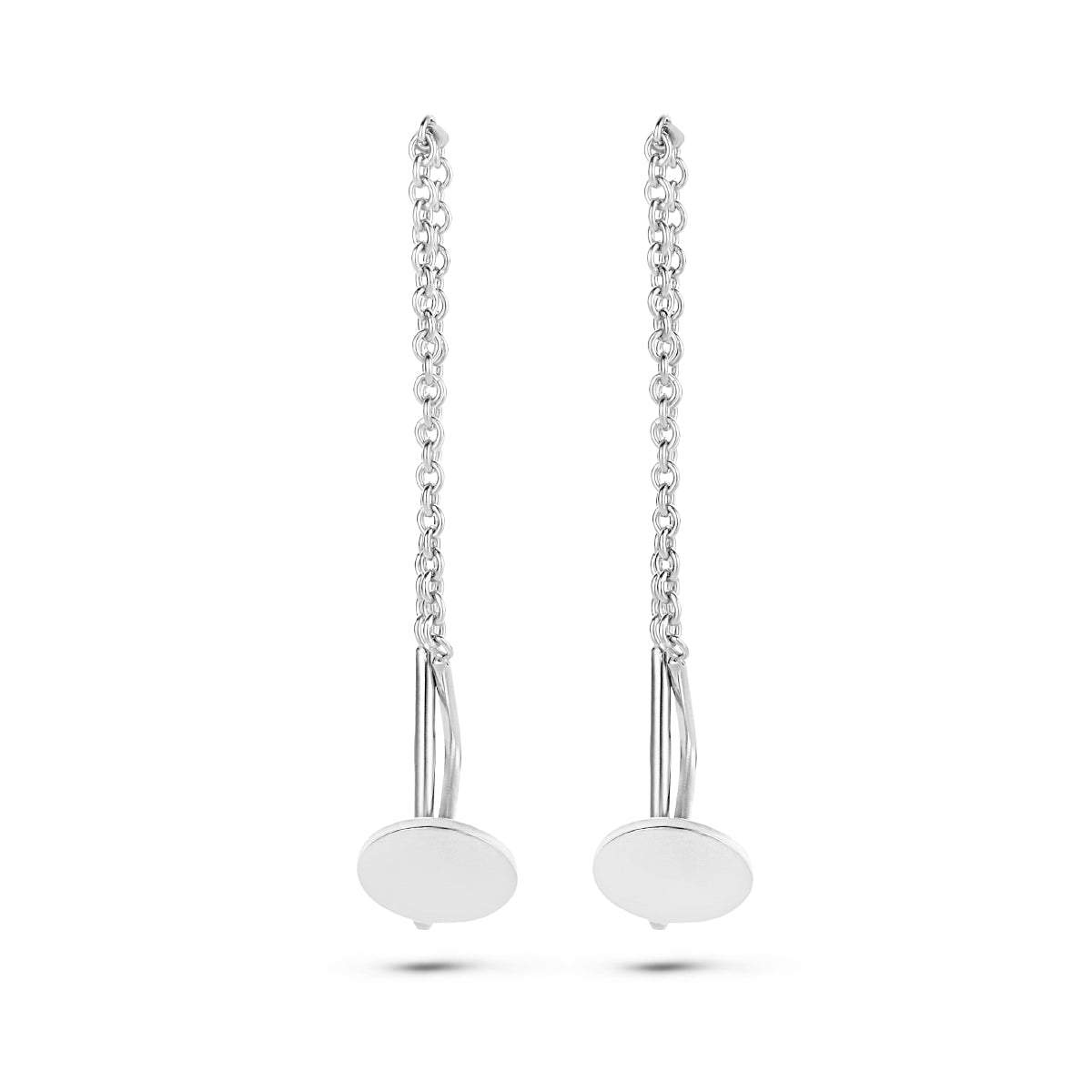 Doortrekoorbellen rondje zilver gerhodineerd