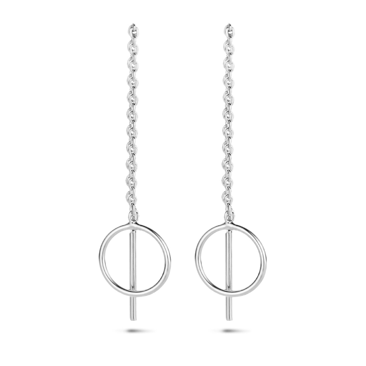 Doortrekoorbellen rondje zilver gerhodineerd