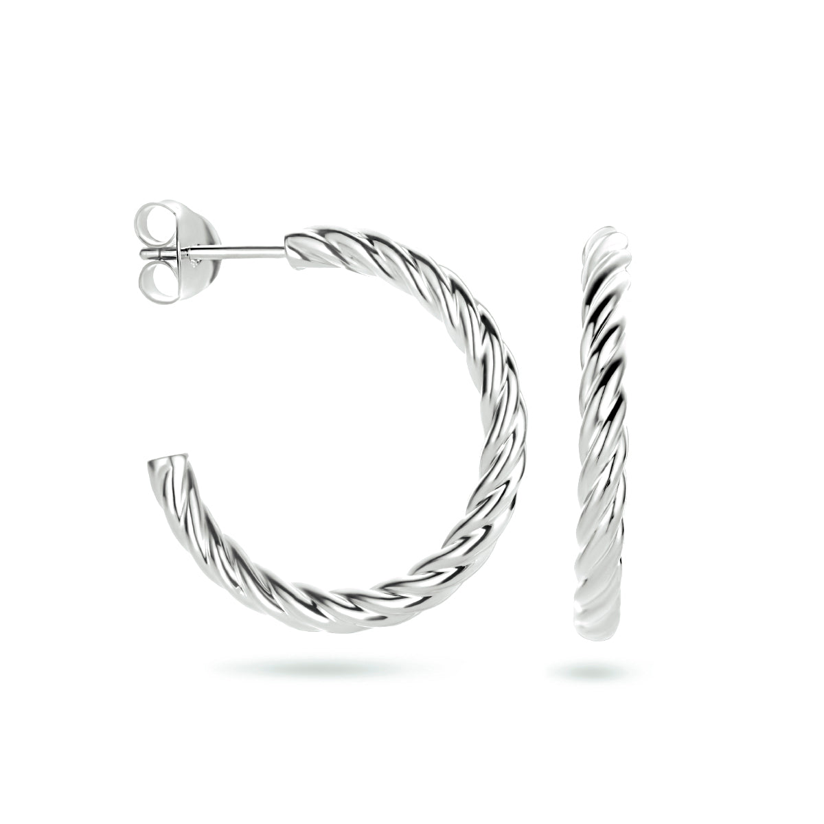 Stekeroorringen zilver gerhodineerd