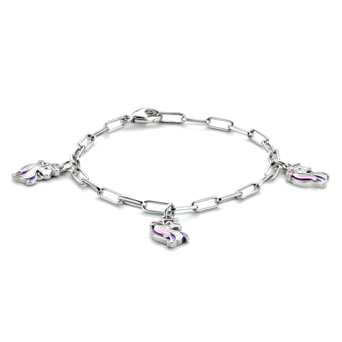 Armband eenhoorn 13 cm zilver gerhodineerd