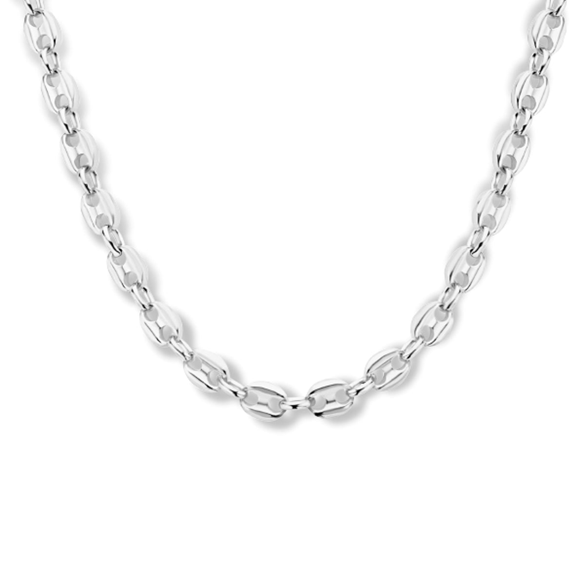 Collier 4,3 mm 40 + 4 cm zilver gerhodineerd