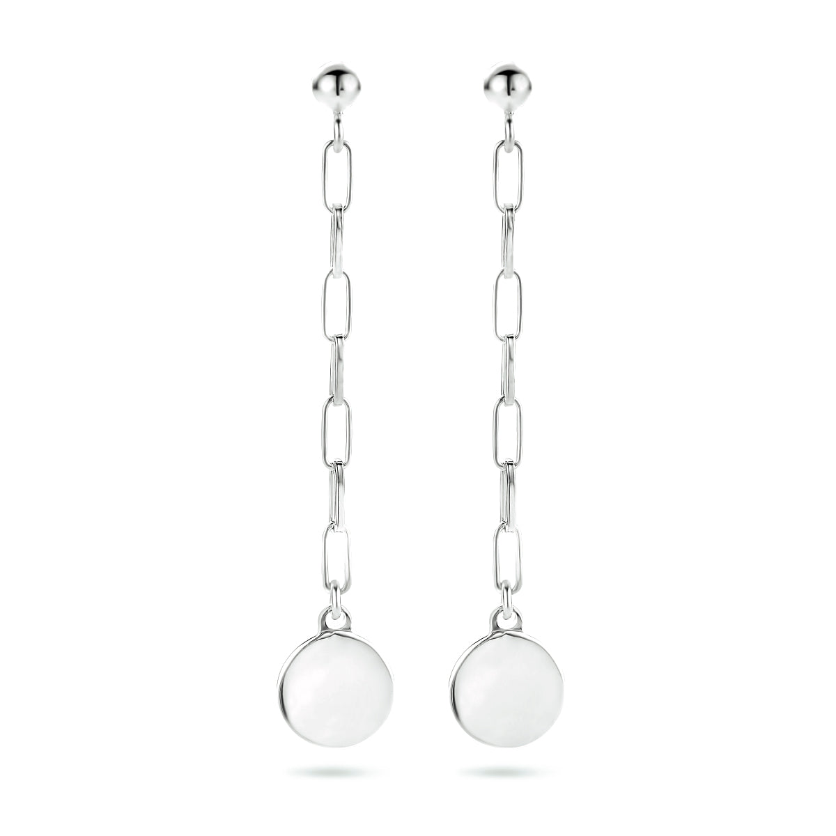 Oorhangers rondje zilver gerhodineerd