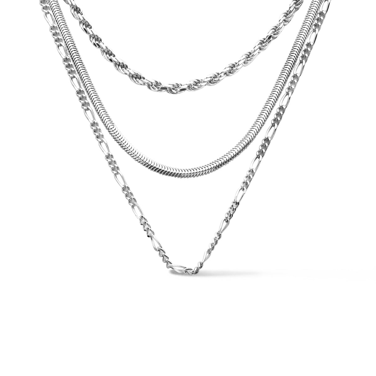 Multi-collier 2,8 mm 40 cm zilver gerhodineerd