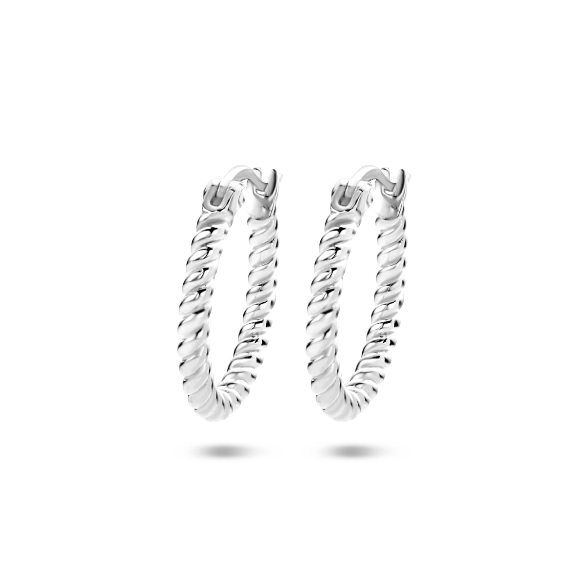 Oorringen gedraaid zilver gerhodineerd