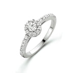 Ring zirkonia halo zilver gerhodineerd