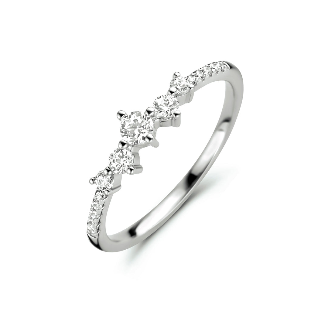 Ring zirkonia zilver gerhodineerd