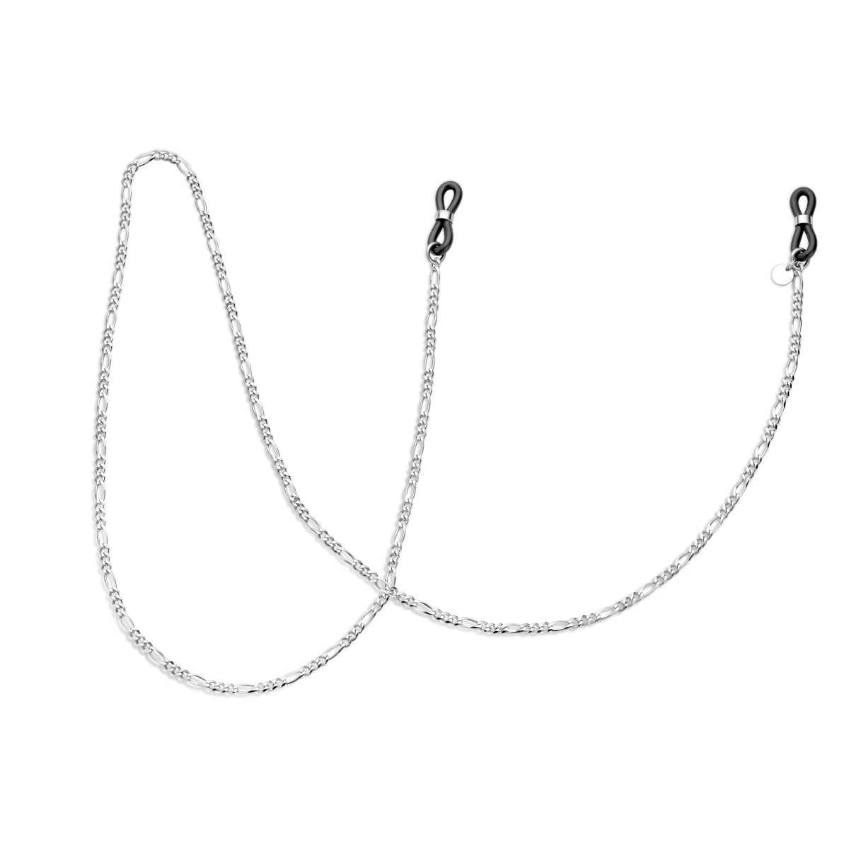 Zonnebril ketting figaro 3,0 mm 72 cm zilver gerhodineerd