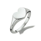 Graveerring hart zilver gerhodineerd