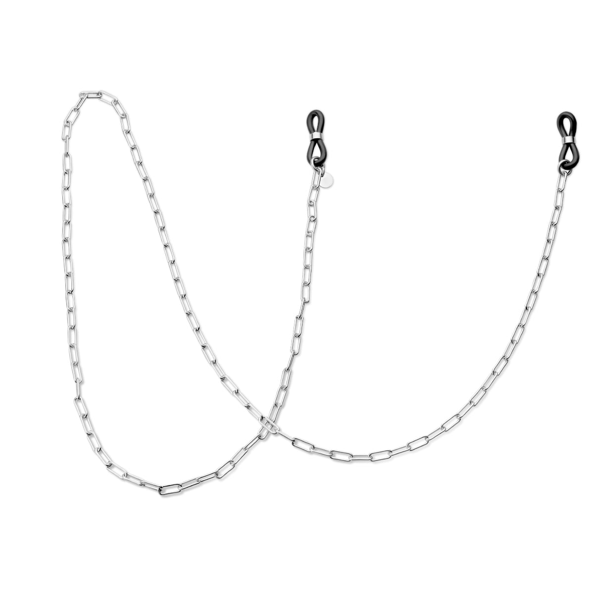 Zonnebril ketting paperclip ronde buis 3,6 mm 72 cm zilver gerhodineerd