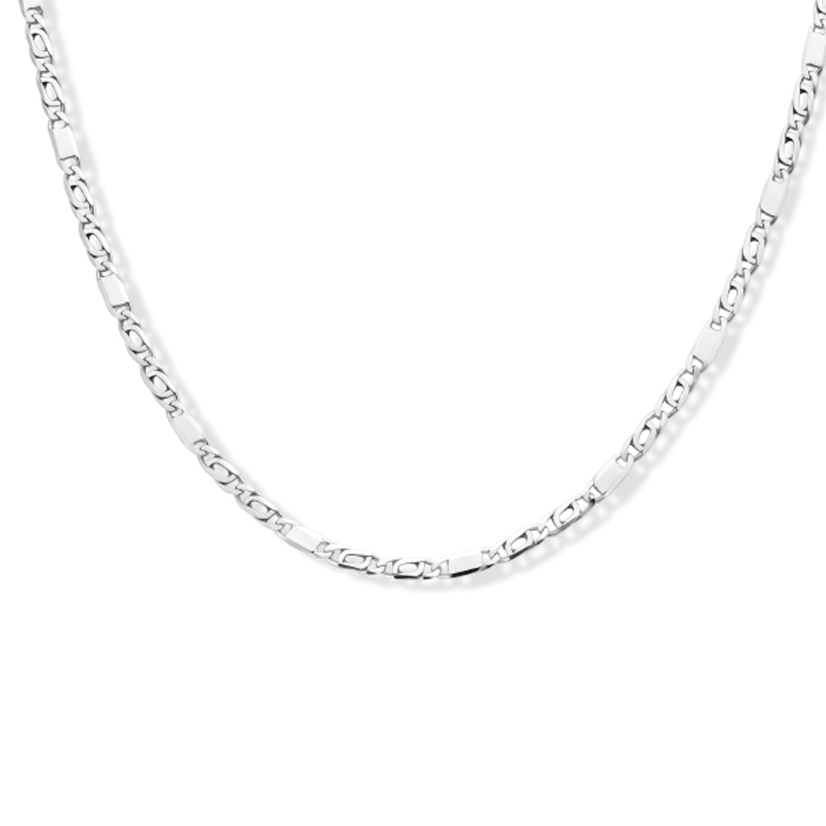 Collier valkenoog met tussenstuk 2,7 mm 41 + 4 cm zilver gerhodineerd