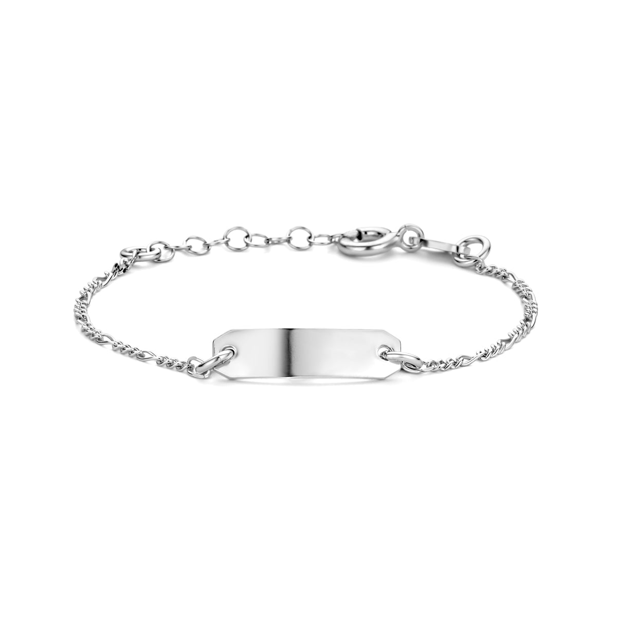Graveerarmband plaat 5,0 mm 11 + 2 cm zilver gerhodineerd