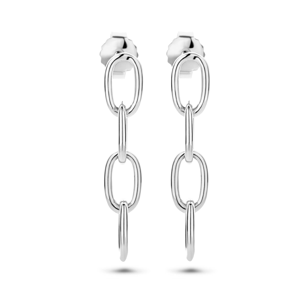 Oorhangers paperclip ronde buis zilver gerhodineerd