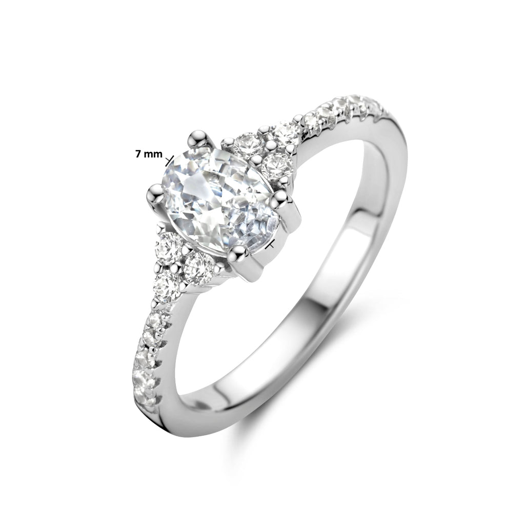 Ring trilogie zirkonia zilver gerhodineerd