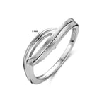 Ring poli/mat zilver gerhodineerd