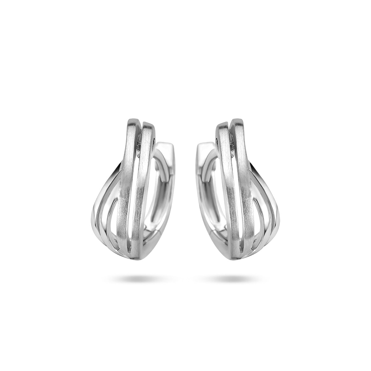 Klapoorringen poli/mat zilver gerhodineerd