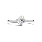 Ring parel en zirkonia zilver gerhodineerd