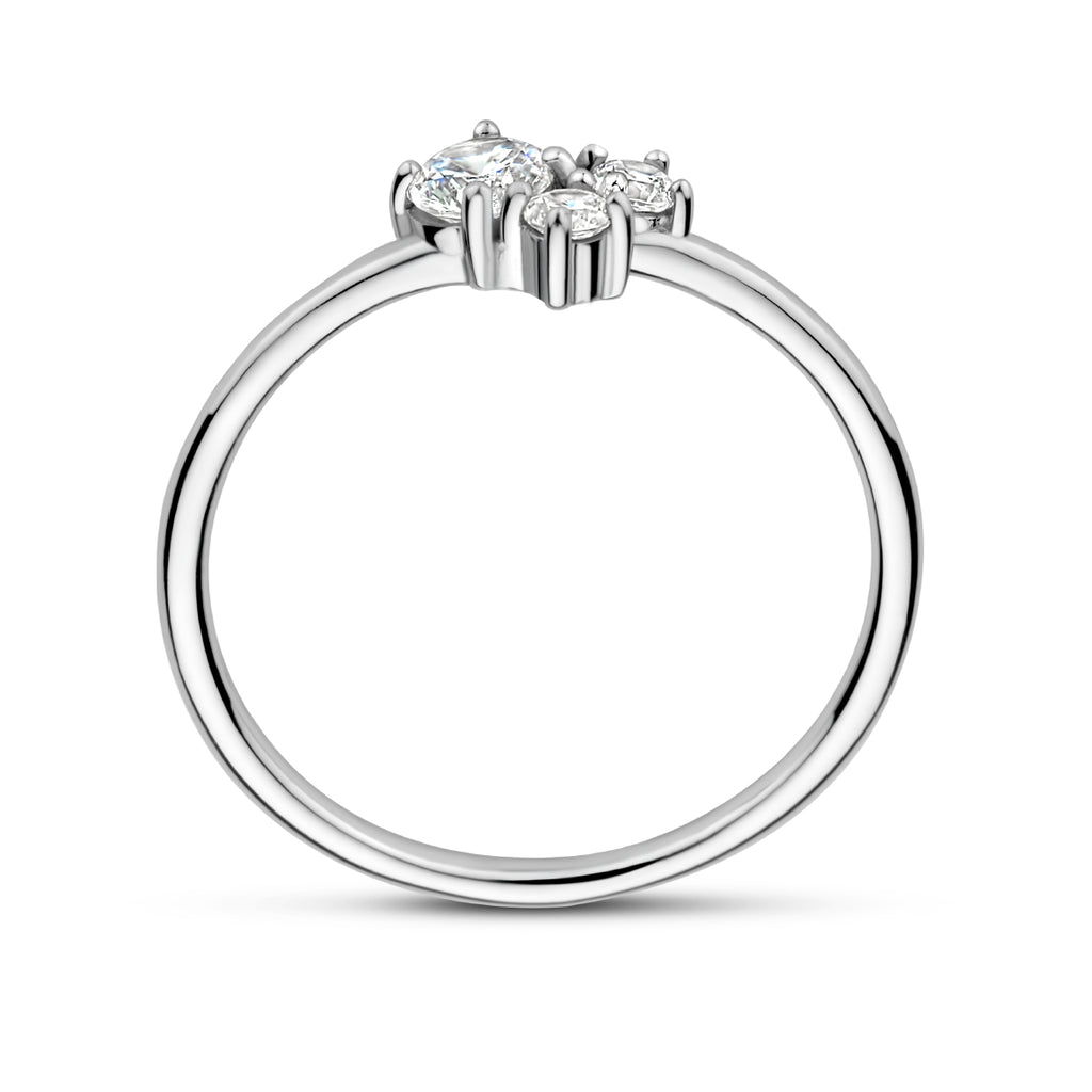 Ring trilogie zirkonia zilver gerhodineerd