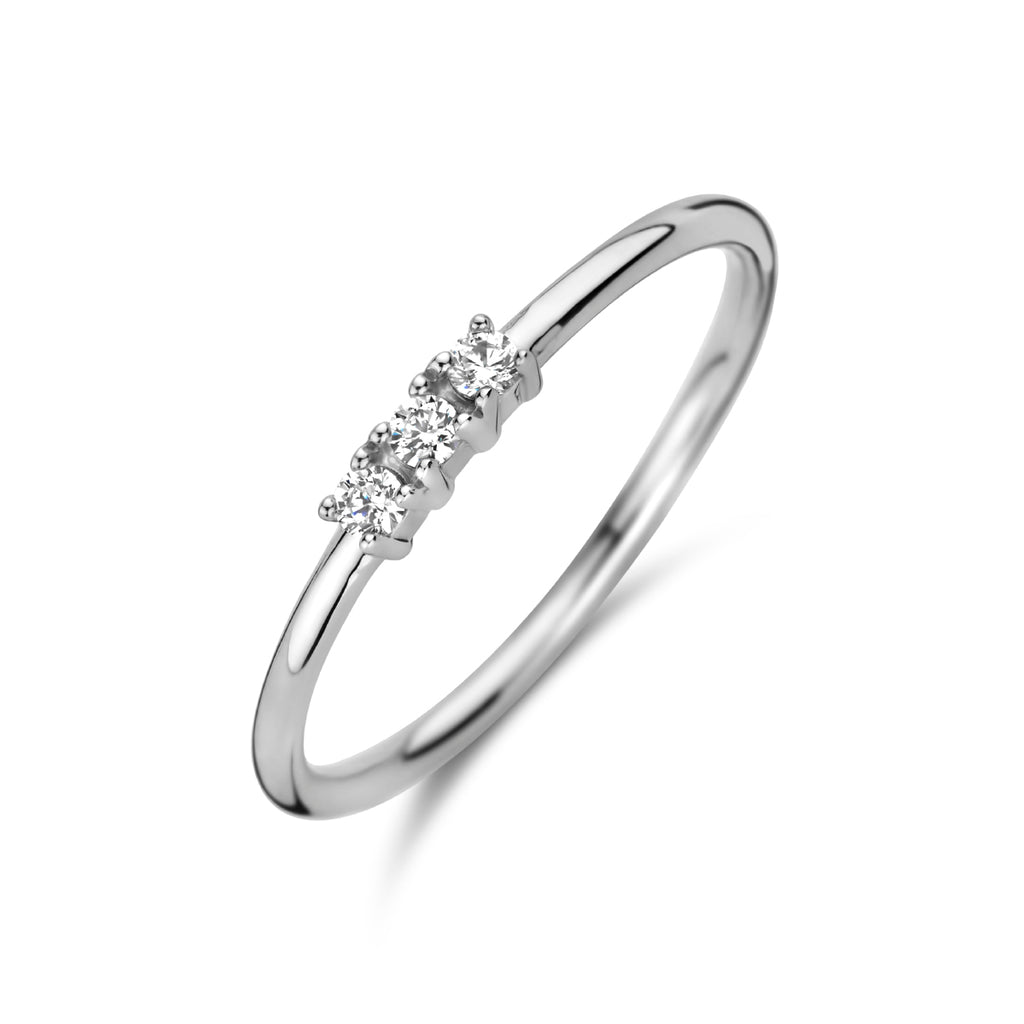 Ring trilogie zirkonia zilver gerhodineerd