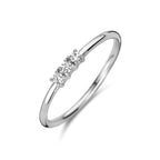 Ring trilogie zirkonia zilver gerhodineerd