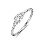 Ring trilogie zirkonia zilver gerhodineerd