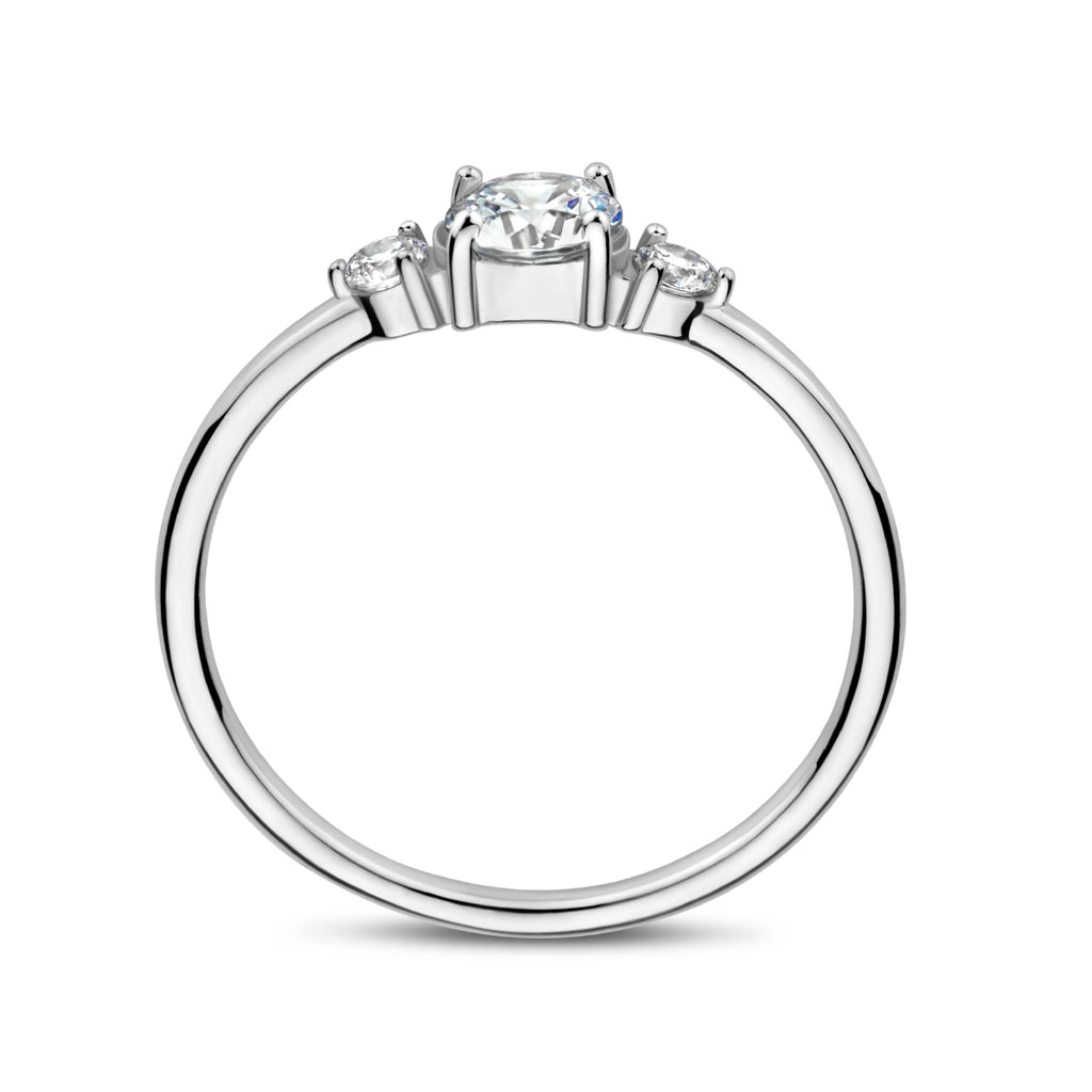 Ring trilogie zirkonia zilver gerhodineerd