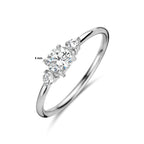 Ring trilogie zirkonia zilver gerhodineerd