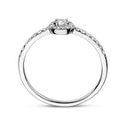 Ring zirkonia halo zilver gerhodineerd