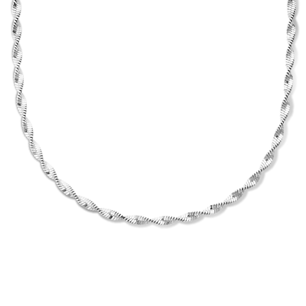 Collier 2,7 mm 42 + 3 cm zilver gerhodineerd