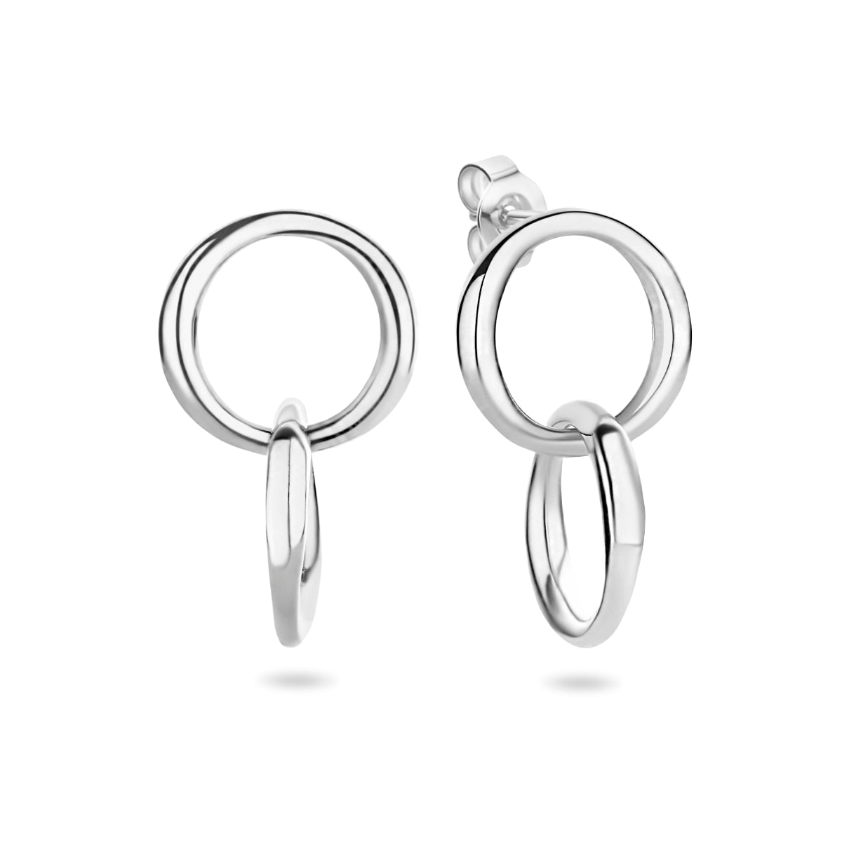 Oorhangers rondjes zilver gerhodineerd