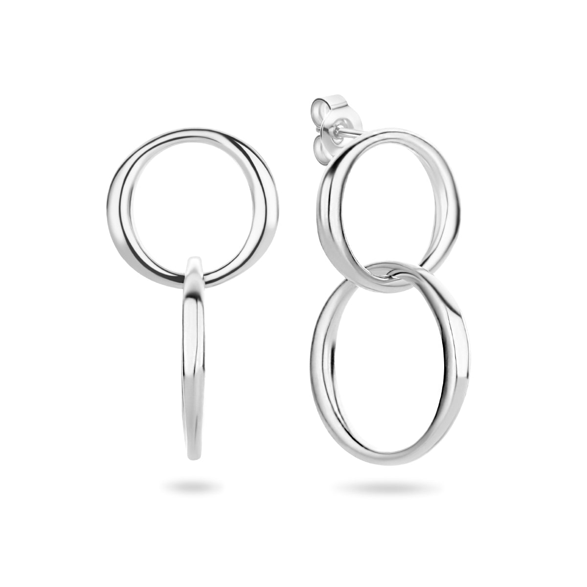 Oorhangers rondjes zilver gerhodineerd