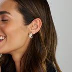 Stekeroorringen gediamanteerd zilver gerhodineerd