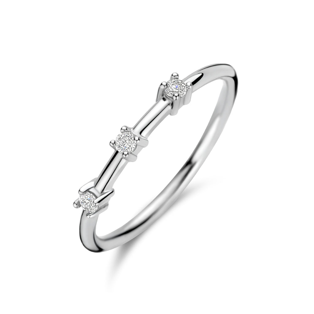 Ring zirkonia zilver gerhodineerd