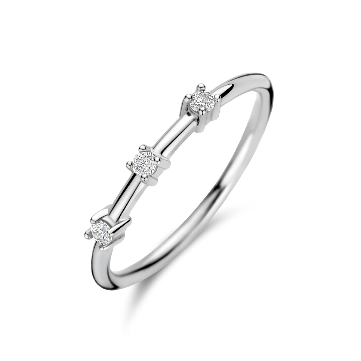 Ring zirkonia zilver gerhodineerd