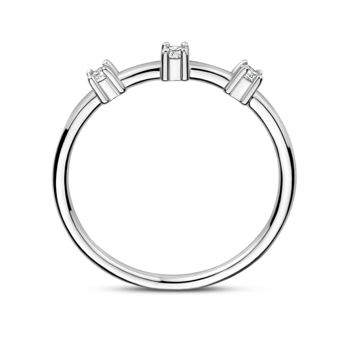 Ring zirkonia zilver gerhodineerd