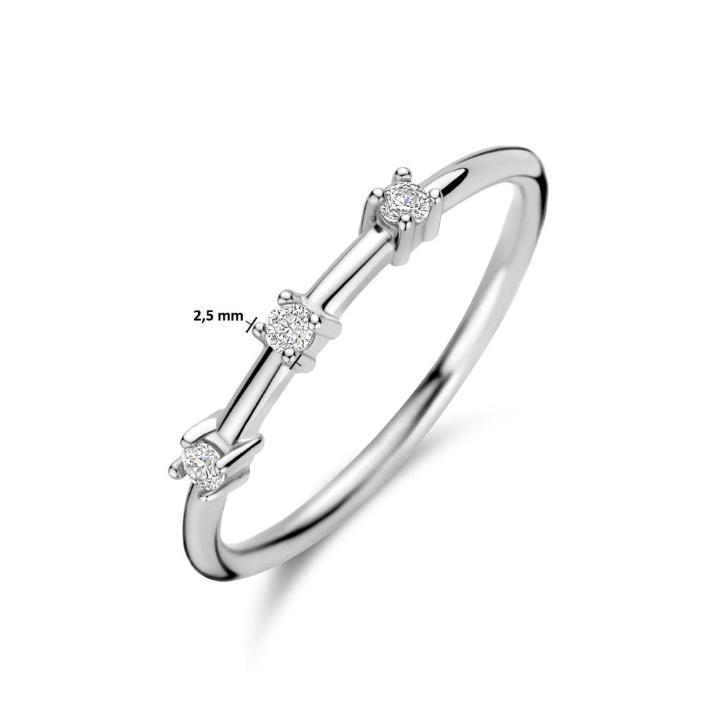 Ring zirkonia zilver gerhodineerd
