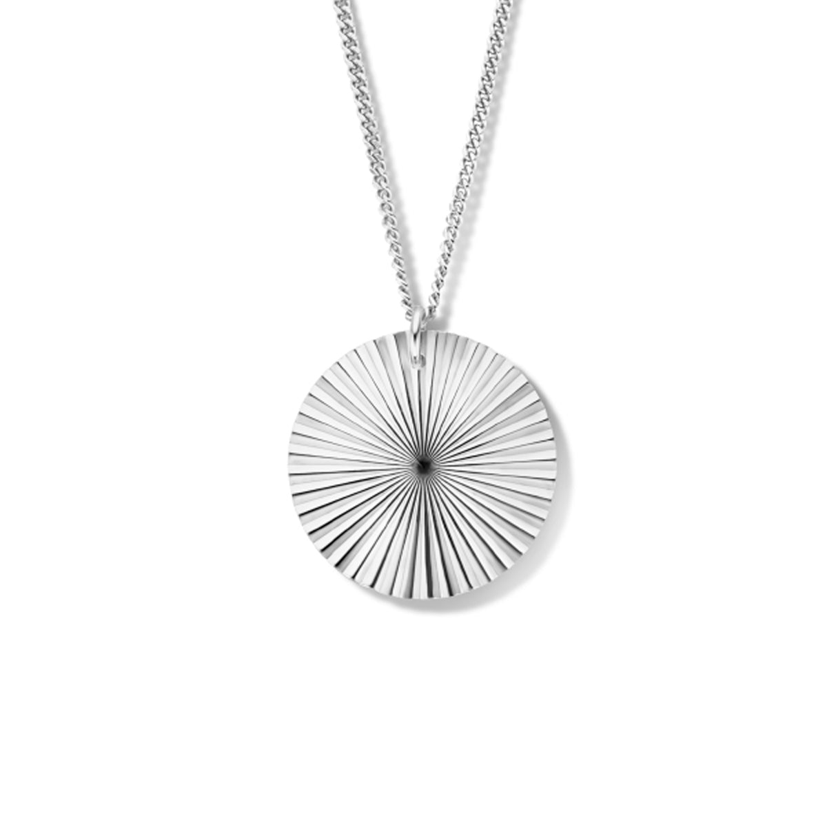 Collier rondje gediamanteerd 40 + 4 cm zilver gerhodineerd