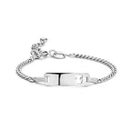 Graveerarmband meisje gourmette plaat 5,5 mm zilver gerhodineerd