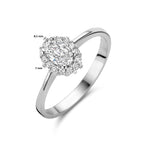 Ring zirkonia halo zilver gerhodineerd