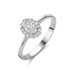 Ring zirkonia halo zilver gerhodineerd